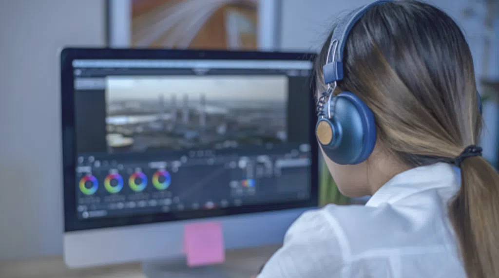 Woman working on computer