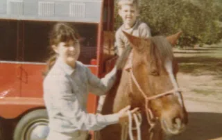 Keith Woods with mom and horse Jimmy